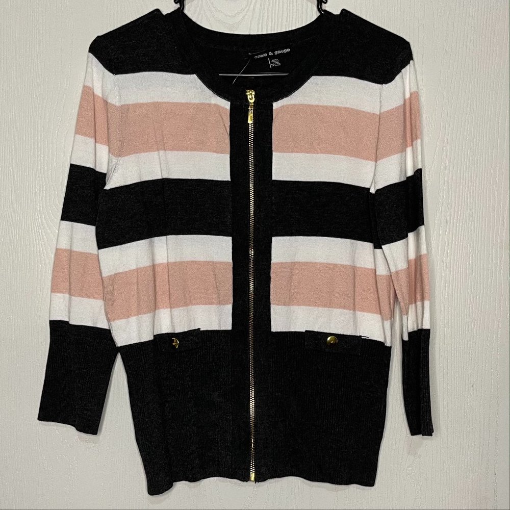 Cable & Gauge Cardigan Sweater Top Medium